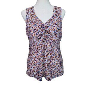 Cabi Bustier Tank Multicolor Mesh Twist Front Top #6314 Womens Medium Career